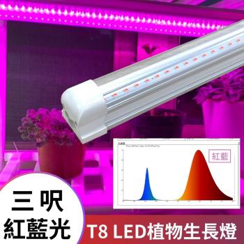 君沛3入組 T8 3呎25瓦紅藍光譜植物燈管 植物生長燈