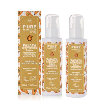【澳洲 Pure Papayacare】木瓜嬰兒滋潤乳液含金盞花(2入組 150ml/瓶) 即期品-2025年11月到期