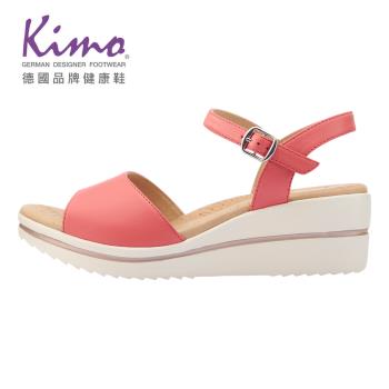 Kimo德國品牌健康鞋-簡約質感山羊皮繫帶涼鞋 女鞋( 西瓜紅 KBASF167047)