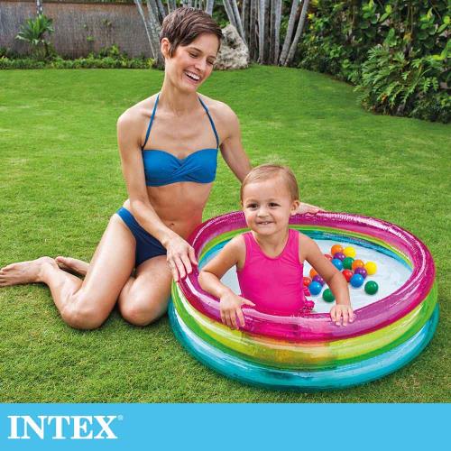 INTEX 經典三環寶貝遊戲球池附50顆球86x25xm (48674NP)