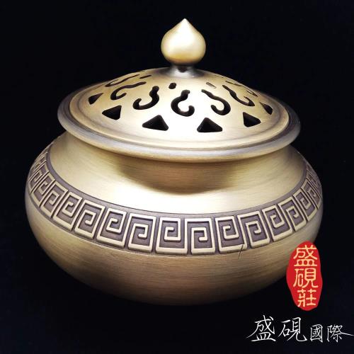 【盛硯莊佛教文物】厚釜鑄鐵乾隆寶印香爐(香爐極品)