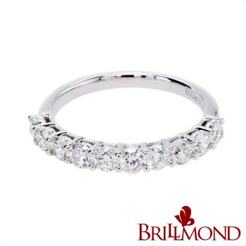 【BRILLMOND】1克拉 PT950鉑金 閃亮雅緻鑽戒(天然鑽石總重1克拉)