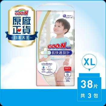 GOO.N大王紙尿布境內版肌快適系列-褲型XL(38片X3包)