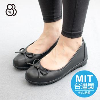 【88%】MIT台灣製 2.5cm跟鞋 優雅氣質蝴蝶結 皮頭平底圓頭包鞋 娃娃鞋 OL上班族