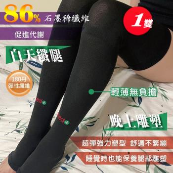 Asedo亞斯多高機能石墨烯黑科技 塑型纖腿襪 睡眠襪 美眉襪 (1雙)