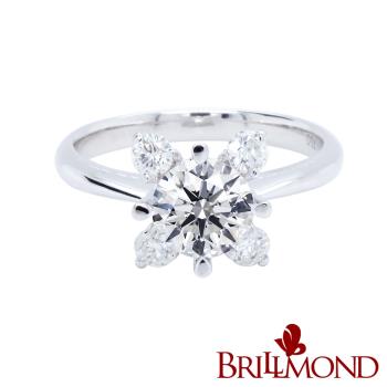 【BRILLMOND JEWELRY】綻放光芒IGI一克拉鑽戒(G/I1 3EX NONE 18K白金台)