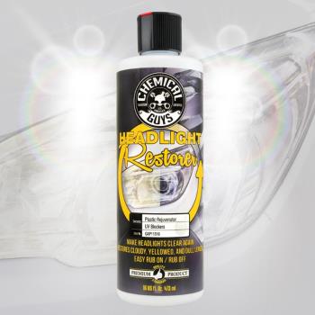 美國CHEMICAL GUYS車燈除霧修護拋光乳GAP11516(473ml;VOC認證;適車頭燈罩氧化變黃)汽車大燈殻霧化修復拋光劑研磨膏