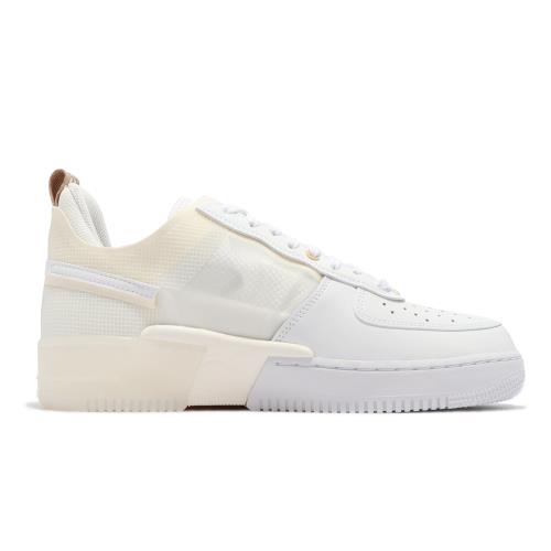 Nike 休閒鞋Air Force 1 React 男鞋白奶油白AF1 解構低筒低筒DH7615