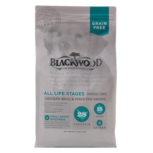 美國BLACKWOOD柏萊富-天然寵糧無穀全齡低敏純淨配方(雞肉+豌豆) 30LB(13.6KG)