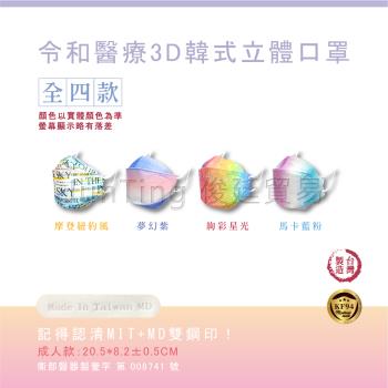 【令和口罩】KF94成人醫療3D立體-特殊印花(俊廷貿易/KF94/雙鋼印/醫療口罩/臺灣製造/MIT/3D立體/防疫)