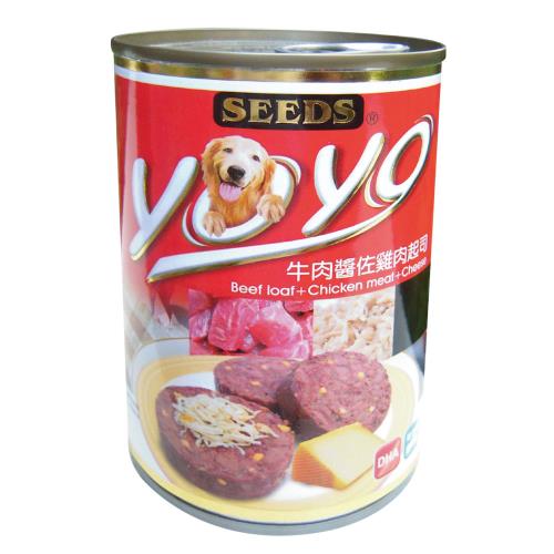 Seeds 聖萊西-yoyo愛犬機能餐罐-牛肉醬佐雞肉起司(375gX24罐)