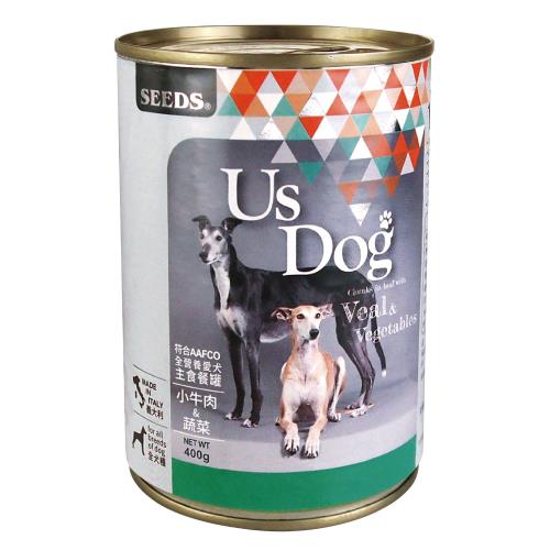 Seeds 聖萊西-Us Dog愛犬主食餐罐-小牛肉+蔬菜風味(400gX24罐)