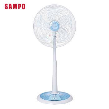 SAMPO 聲寶 五片扇葉星鑽型機械式定時立扇 SK-FD14VT，具備平面前網設計，提供三小時及連續定時功能，適用於電冷氣、電暖器等場景，為居家帶來舒適氣流。產品為立扇型式，符合 BSMI 許可字號 R63830，電壓為 110V 60Hz，風段三段，葉數五片式，輕巧實用，適合現代家庭使用。
