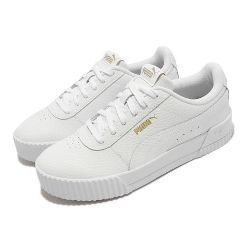 Puma 休閒鞋 Carina Lux L 女鞋 白 全白 基本款 金標 小白鞋 板鞋 37028102 [ACS 跨運動]