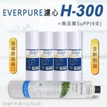 【Everpure】美國原廠平行輸入 H300 濾心+高品質前置5uPP濾心(5支組)