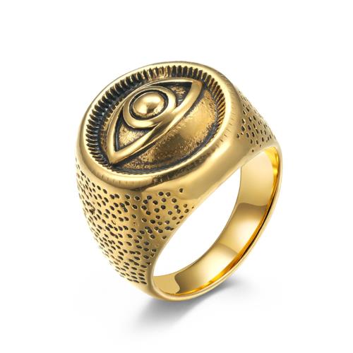 【ANGEL】男士惡魔之眼不銹鋼戒指(2色)