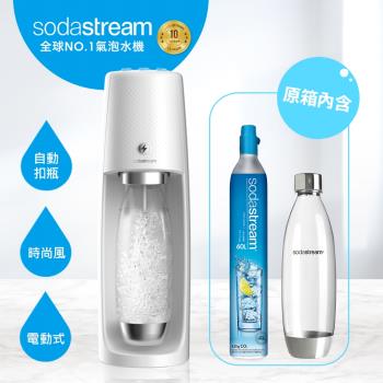 【超值全配組】Sodastream 電動式氣泡水機Spirit One Touch(2色)-網