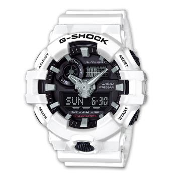 【CASIO卡西歐G-SHOCK 系列】型男首選 絕對強悍 礦物玻璃鏡面 防水 LED燈 雙顯男錶(GA-700)