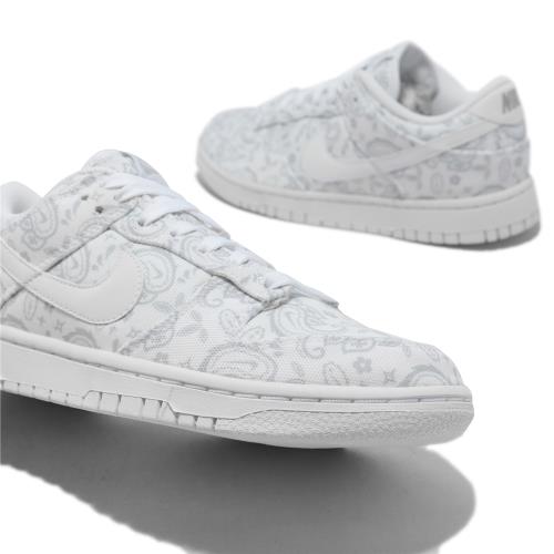 Nike 休閒鞋Wmns Dunk Low ESS 女鞋白灰腰果花變形蟲White Paisley