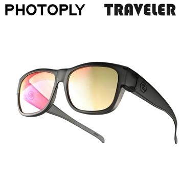 台灣製PHOTOPLY夜視套式太陽眼鏡TRAVELER夜間眼鏡TR2-00N3(適同時載老花/近視眼鏡;奈米防水防爆鏡片;抗100%紫外線)套鏡墨鏡