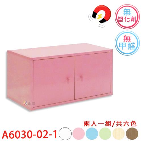 【正陞/南亞塑鋼家具】DIY組合櫃【A6030-02-1雙開門】磁性/免螺絲/2入一組/書櫃/收納櫃/置物櫃