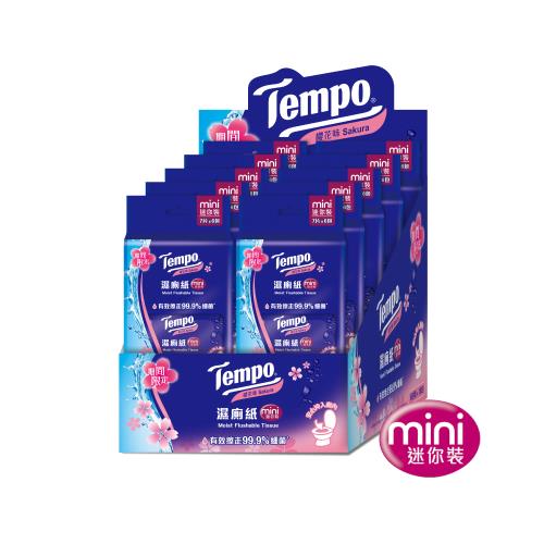 Tempo 濕式衛生紙 隨身袖珍包-櫻花限量版(7抽×6包/組)