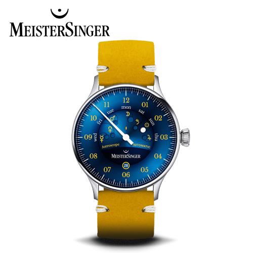 【MeisterSinger】明斯特Astroscope S-AS918 限量星象錶 藍盤 自動上鍊 男/女錶 40mm