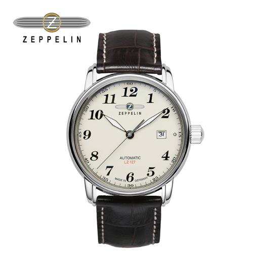 【Zeppelin】齊柏林飛船錶 76565 LZ127格拉夫米盤大三針機械錶 40mm 男/女錶 自動上鍊