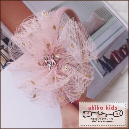 【akiko kids】日本公主網沙多層立體大花造型兒童髮髮箍