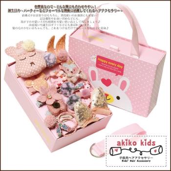 【akiko kids】日系公主風格甜心女孩造型24件髮飾禮盒套組 -A、B、C、D、E、F