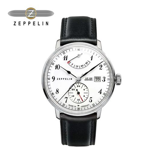 【Zeppelin】齊柏林飛船錶 80601 興登堡ED(白盤)動力儲存日期窗機械錶 41mm 男/女錶 自動上鍊