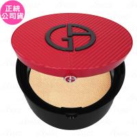 GIORGIO ARMANI 完美絲絨持久氣墊粉餅(15g)+完美絲絨持久氣墊粉盒(斜紋紅)(公司貨)
