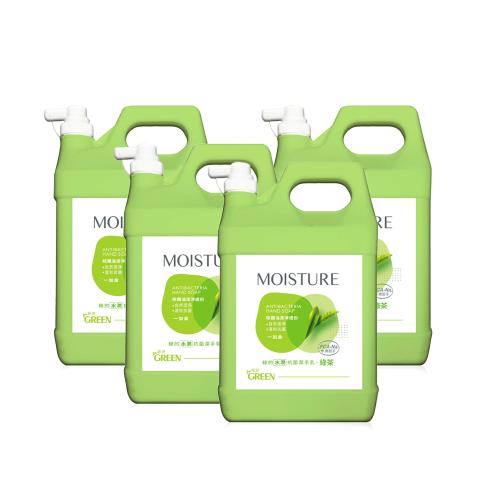 綠的GREEN 水潤抗菌潔手乳加侖桶-綠茶3800mlX4_箱購(洗手乳)