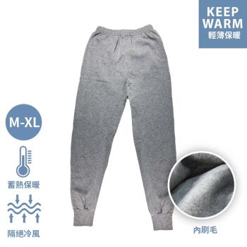 『週末限定』【莎莉絲】台灣製素面厚裹刷毛男仕衛生褲 M-XL(灰色)