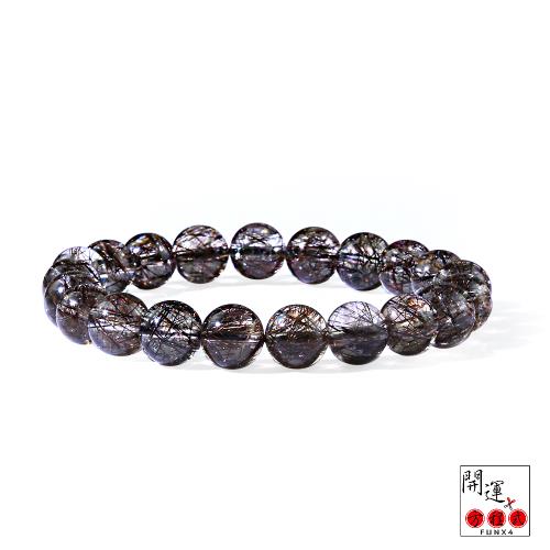 開運方程式-高閃透亮黑銅鈦晶手珠10mm(黑銅鈦晶和紅銅鈦晶共生晶體)