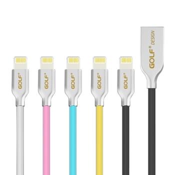 GOLF USB 2.0 轉 8Pin/MICRO USB 鋅合金多彩細線(1M)