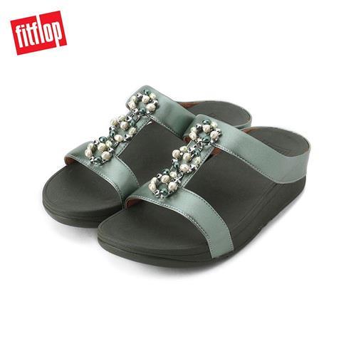 FitFlop FINO PEARL-CHAIN SLIDES 珠飾拖鞋 祖母綠 6212-13029 女鞋
