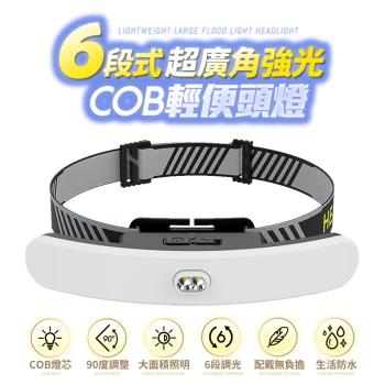 FJ 超廣角COB六段式強光輕便頭燈D17(USB充電款)