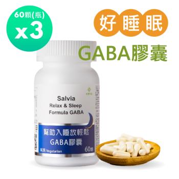 Salvia幫助入睡放輕鬆GABA膠囊 (純素)60顆/瓶*3瓶