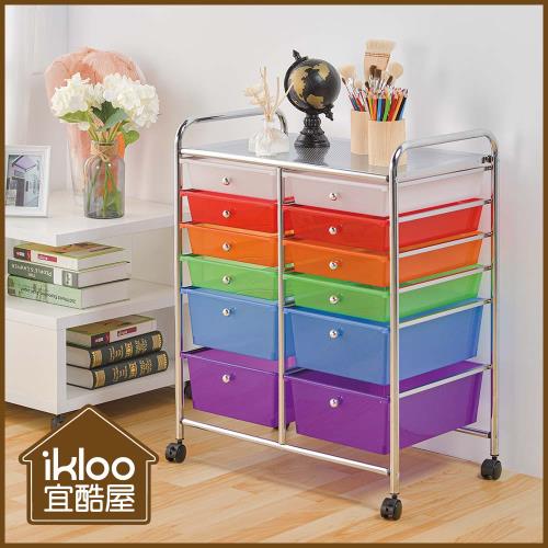IKLOO_雙排12層收納抽屜車