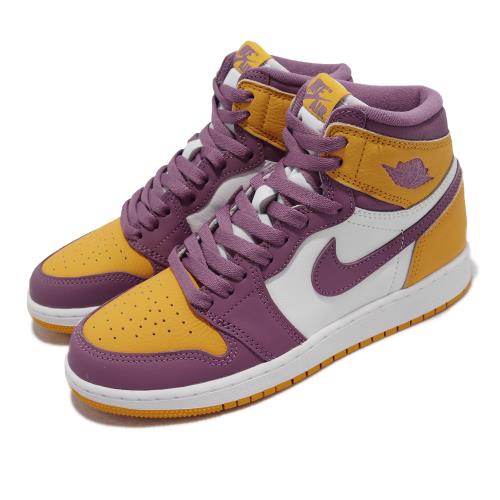 Nike 童鞋 Air Jordan 1 Retro High OG 大童 紫 黃 AJ1 575441-706 [ACS 跨運動]