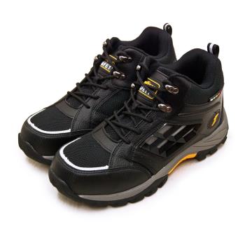 【GOODYEAR 固特異】男 透氣鋼頭防護認證中筒安全工作鞋 風暴MID系列 (黑灰 13900)