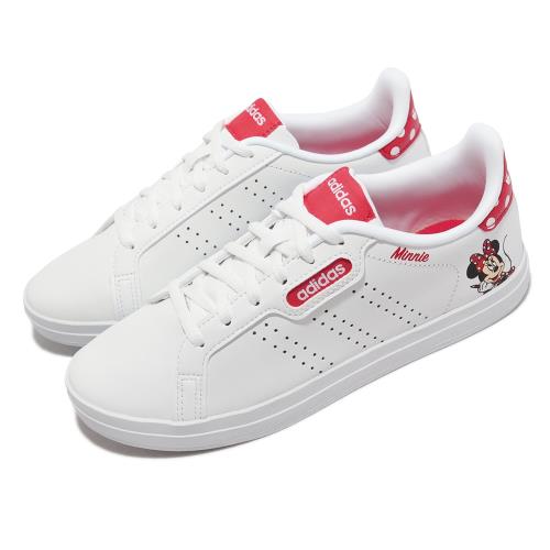 adidas 休閒鞋 Courtpoint Base 女鞋 白 紅 米妮 迪士尼 點點 皮革 小白鞋 GX5709 [ACS 跨運動]