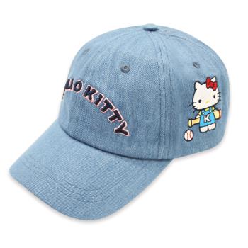 Hello Kitty 凱蒂貓 Hello Kitty字樣牛仔藍色親子棒球帽
