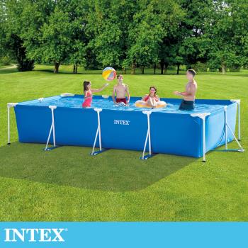 INTEX 簡易裝長方型框架游泳池450x220x84cm(7127L) 適用6歲+ (28273)