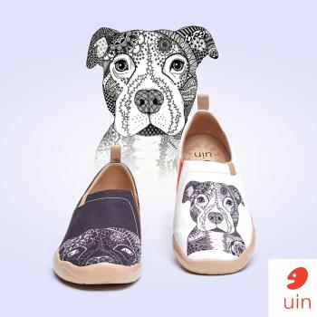 【uin】西班牙原創設計-鬥牛愛犬彩繪休閒男鞋M1109292