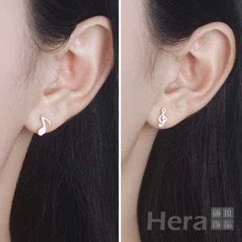 【Hera 赫拉】精鍍銀不對稱拉絲音符耳環 H111040501