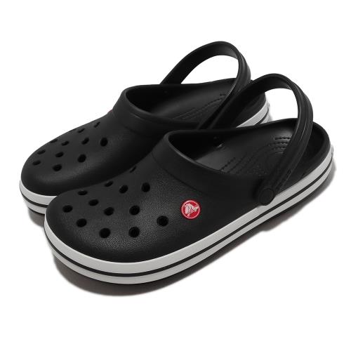 Crocs 涼拖鞋 Crocband 男鞋 女鞋 黑白 線條 洞洞鞋 布希鞋 基本款 11016001 [ACS 跨運動]