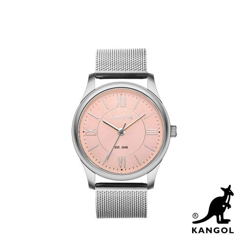 KANGOL 典雅羅馬時標腕錶38mm-知性系列-米蘭錶帶(閃耀銀) KG71338