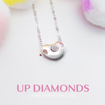 UP Diamonds【輕珠寶】開心 白金鑽石鎖骨墜飾0.01克拉